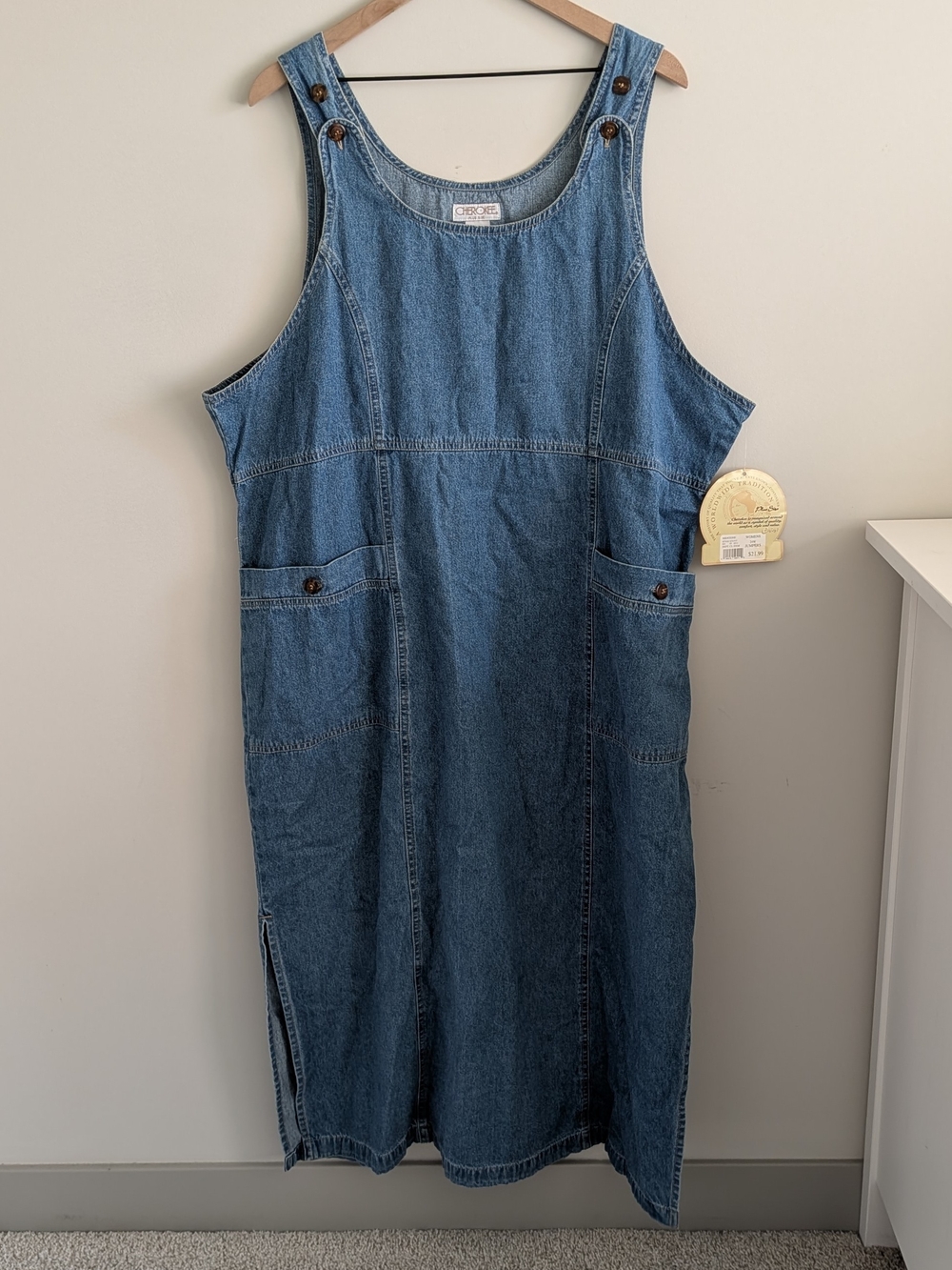 NWT Vintage Cherokee Denim Overall Dress